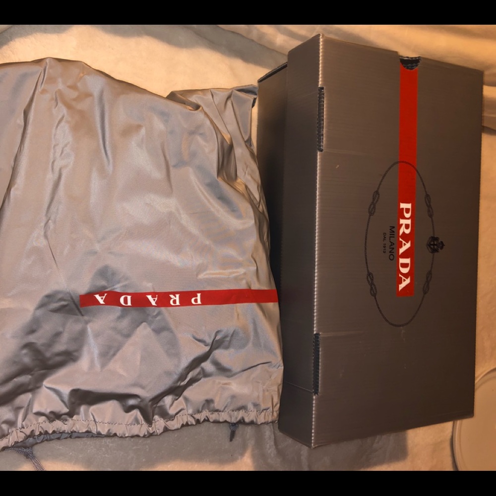 PRADA BURGUNDY AND GREY SIZE 12 SNEAKERS - Picture 7 of 7